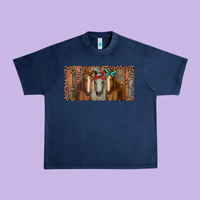 Urban Heavy Tee Horses with serape and leopard