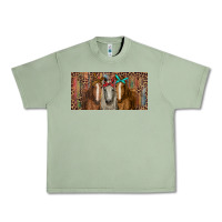 Oil Green Horses with serape and leopard Urban Heavy Tee - RanaPortraitStore