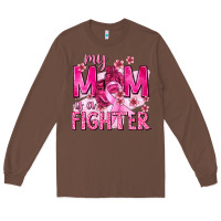 Chestnut My Mom Is a Fighter with Ribbon Long Sleeve Tee - texasbilliewilder