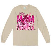 Mushroom My Mom Is a Fighter with Ribbon Long Sleeve Tee - texasbilliewilder