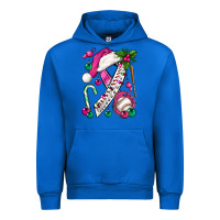 Cobalt Pink Christmas Breast Cancer Ribbon Baseball Urban Hoodie - BundleAndBundleShop