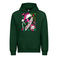 Forest Green Pink Christmas Breast Cancer Ribbon Baseball Urban Hoodie - BundleAndBundleShop