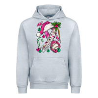 Heather Grey Pink Christmas Breast Cancer Ribbon Baseball Urban Hoodie - BundleAndBundleShop