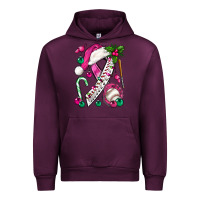 Mauve Wine Pink Christmas Breast Cancer Ribbon Baseball Urban Hoodie - BundleAndBundleShop