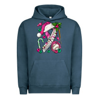 Pigment Midnight Navy Pink Christmas Breast Cancer Ribbon Baseball Urban Hoodie - BundleAndBundleShop