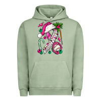 Pigment Oil Green Pink Christmas Breast Cancer Ribbon Baseball Urban Hoodie - BundleAndBundleShop