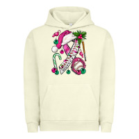 Pigment Pistachio Pink Christmas Breast Cancer Ribbon Baseball Urban Hoodie - BundleAndBundleShop