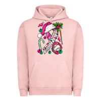 Pigment Salmon Pink Christmas Breast Cancer Ribbon Baseball Urban Hoodie - BundleAndBundleShop