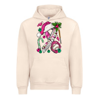Sandshell Pink Christmas Breast Cancer Ribbon Baseball Urban Hoodie - BundleAndBundleShop