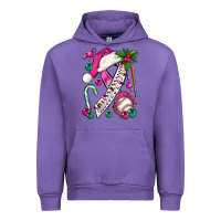 Tulip Pink Christmas Breast Cancer Ribbon Baseball Urban Hoodie - BundleAndBundleShop