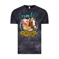 Cloud Black chicken pig horse farm life Vintage Tee - texasbilliewilder