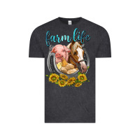 Vintage Black chicken pig horse farm life Vintage Tee - texasbilliewilder