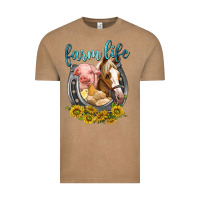 Vintage Coffee chicken pig horse farm life Vintage Tee - texasbilliewilder