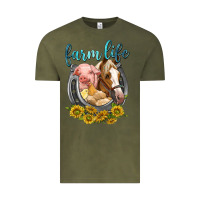 Vintage Olive chicken pig horse farm life Vintage Tee - texasbilliewilder