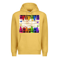 Antique Gold custom teacher name crayons Premium Hoodie - NancyCooperArtShop