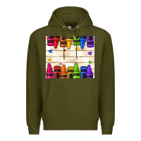 Army Green custom teacher name crayons Premium Hoodie - NancyCooperArtShop