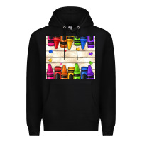 Black custom teacher name crayons Premium Hoodie - NancyCooperArtShop