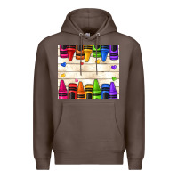 Coffee custom teacher name crayons Premium Hoodie - NancyCooperArtShop