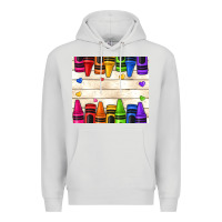 Dove Grey custom teacher name crayons Premium Hoodie - NancyCooperArtShop