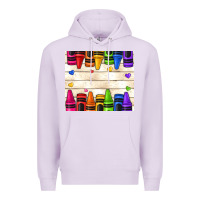 Lilac custom teacher name crayons Premium Hoodie - NancyCooperArtShop