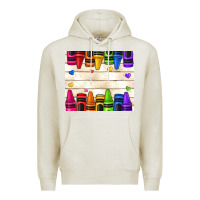 Oatmeal Heather custom teacher name crayons Premium Hoodie - NancyCooperArtShop