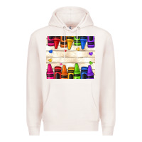 Pale Pink custom teacher name crayons Premium Hoodie - NancyCooperArtShop