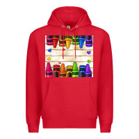 Red custom teacher name crayons Premium Hoodie - NancyCooperArtShop
