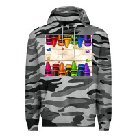 Slate Camo custom teacher name crayons Premium Hoodie - NancyCooperArtShop
