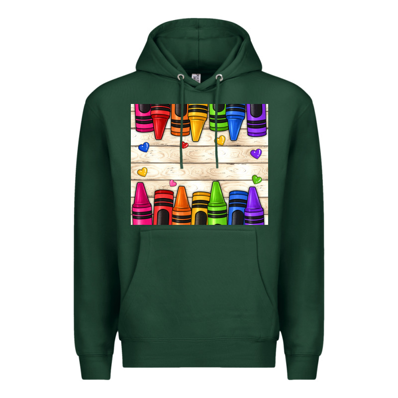 Custom Teacher Name Crayons Premium Hoodie by NancyCooperArtShop | Teevron