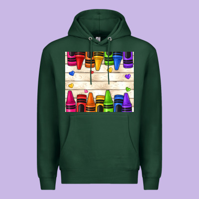 Custom Teacher Name Crayons Premium Hoodie Designed By Nancycooperartshop