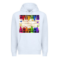 White custom teacher name crayons Premium Hoodie - NancyCooperArtShop