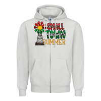 Dove Grey small town summer Zipper Hoodie - CowhideDigitalArt