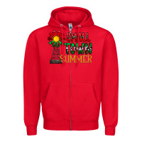 Red small town summer Zipper Hoodie - CowhideDigitalArt