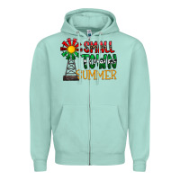 Seafoam small town summer Zipper Hoodie - CowhideDigitalArt