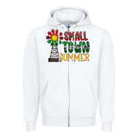 White small town summer Zipper Hoodie - CowhideDigitalArt