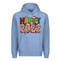 Colony Blue happy 2022 with christmas tree cake Premium Hoodie - AdoDesignShop