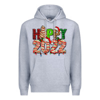 Heather Grey happy 2022 with christmas tree cake Premium Hoodie - AdoDesignShop