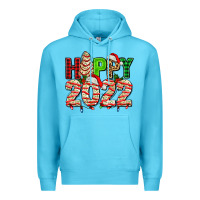 Ocean Blue happy 2022 with christmas tree cake Premium Hoodie - AdoDesignShop