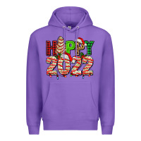 Purple happy 2022 with christmas tree cake Premium Hoodie - AdoDesignShop