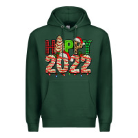 Sports Green happy 2022 with christmas tree cake Premium Hoodie - AdoDesignShop