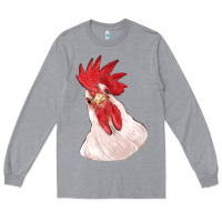 Heather Grey silly chicken head Long Sleeve Tee - RanaPortraitStore