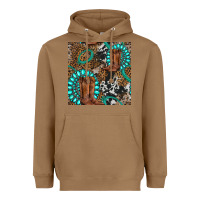 Toasted Coconut cowboy boot and gemstone Heavyweight Hoodie - BundleAndBundleShop