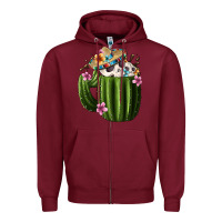 Burgundy day of the dead mexican cactus Zipper Hoodie - FaDigitalArtStudio