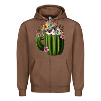 Chestnut day of the dead mexican cactus Zipper Hoodie - FaDigitalArtStudio