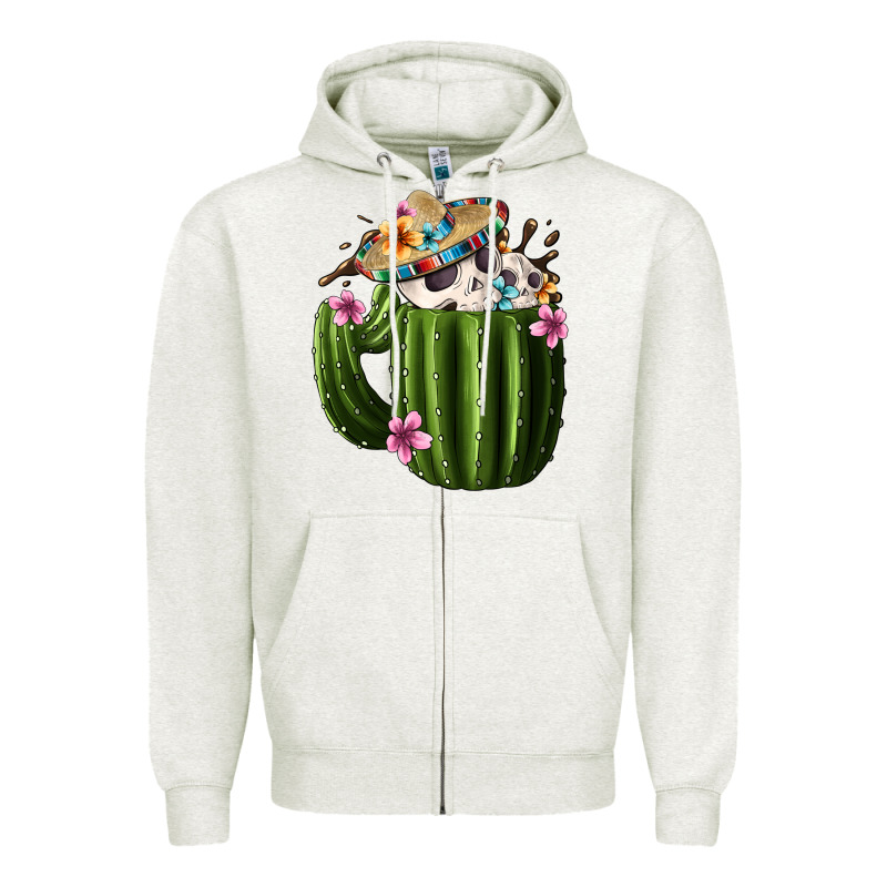 Day Of The Dead Mexican Cactus Zipper Hoodie by FaDigitalArtStudio | Teevron