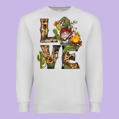 Love Camping Gnome Premium Sweatshirt Designed By Barkaloodesign