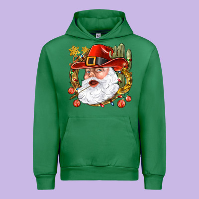 Cowboy Santa Urban Hoodie Designed By Bundleandbundleshop
