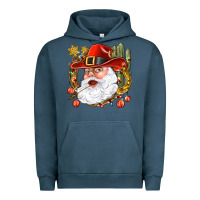 Pigment Midnight Navy Cowboy Santa Urban Hoodie - BundleAndBundleShop