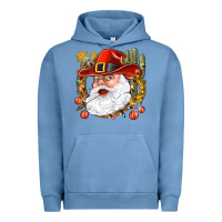 Pigment Pebble Blue Cowboy Santa Urban Hoodie - BundleAndBundleShop