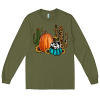 Army Green sunflower cactus pumpkin fall Long Sleeve Tee - RanaPortraitStore